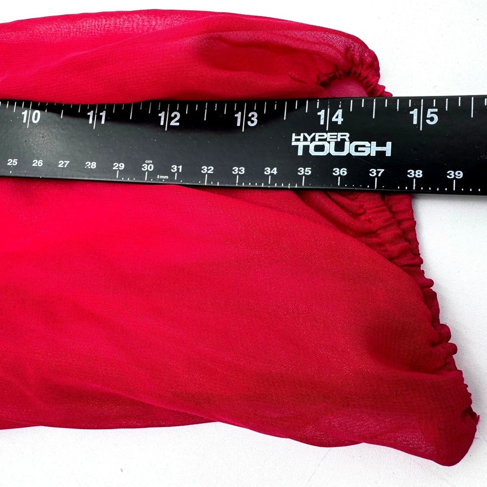 NANETTE LEPORE NWT Womens 4 Red Pleated Mock Neck Chiffon Lined Shift Mini Dress - Picture 10 of 10